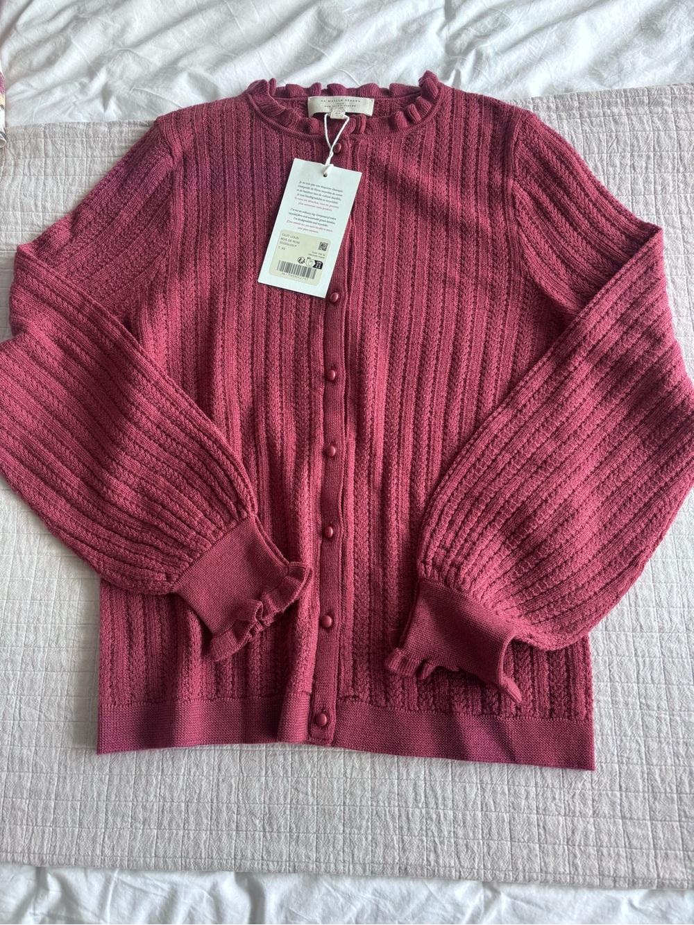 NWT Sézane Louis Cardigan in Rosewood Size XS - Picture 7 of 10